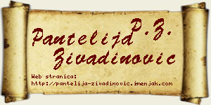 Pantelija Živadinović vizit kartica